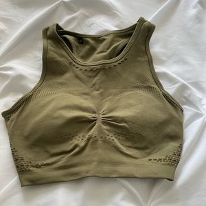 Gym shark olive sports bra size medium